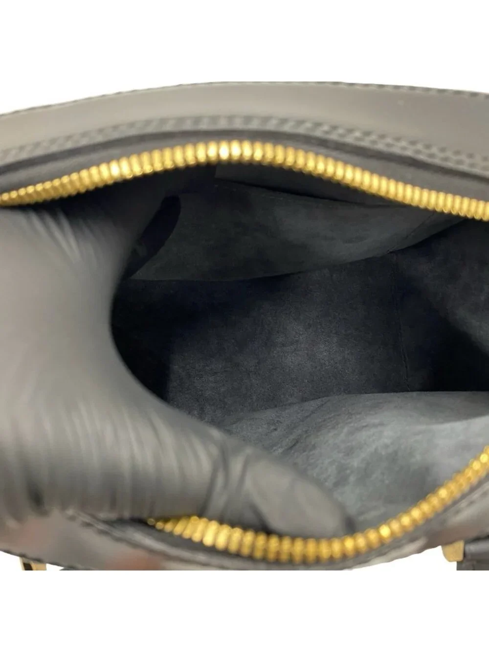 Louis Vuitton Vintage Blanc Epi Leather Boston Bag Noir